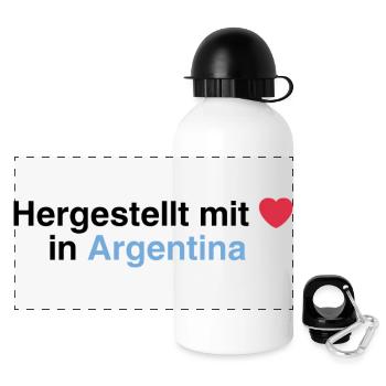 hergestellt_in_argentina_helios - Panorama Trinkflasche mit Deckel 500 ml - Weiß - Vorne