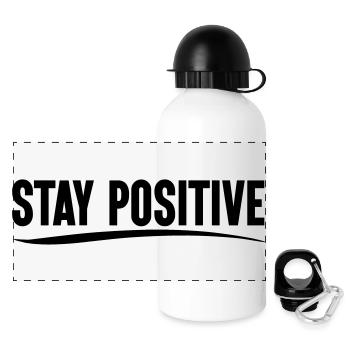 stay positive - Panoramic Thermal Bottle with Lid 500 ml - white - Front