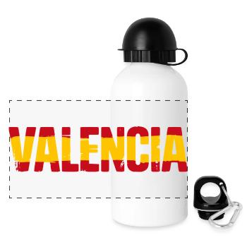 Valencia Flagge Spanien - Panorama Trinkflasche mit Deckel 500 ml - Weiß - Vorne