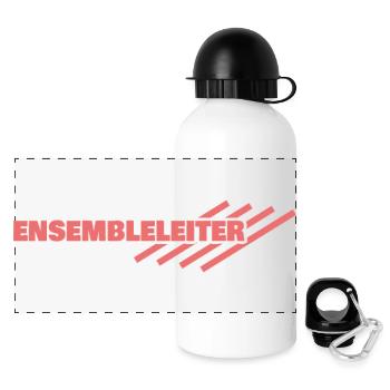Cadeau pour chef d’ensemble - Gourde panoramique avec couvercle 500 ml - blanc - Devant