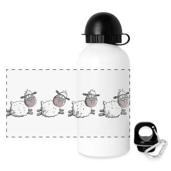 Petit troupeau de moutons I moutons comptant les moutons - Gourde panoramique avec couvercle 500 ml - blanc - Devant