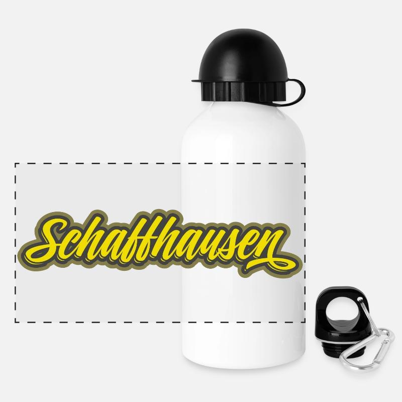 Schaffhausen Script Lettering - Panoramic Thermal Bottle with Lid 500 ml - white