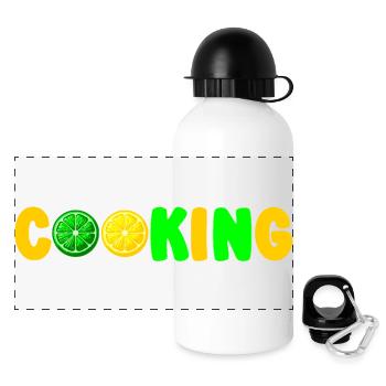 tablier cooking citron vert citron jaune - Gourde panoramique avec couvercle 500 ml - blanc - Devant