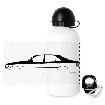 W140 Auto Oldtimer Vintage Deutsch German Retro - Panorama Trinkflasche mit Deckel 500 ml - Weiß - Vorne