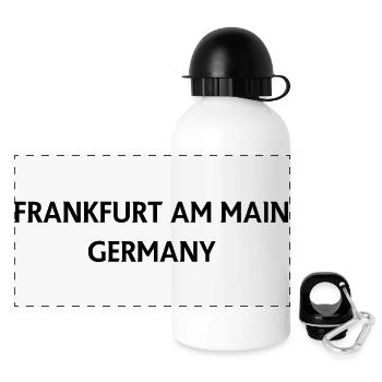 Frankfurt – Germany Text Design - Panoramic Thermal Bottle with Lid 500 ml - white - Front