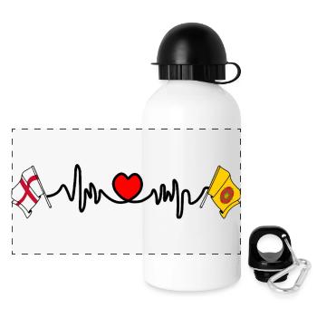 Lancashire & England Heart Rate - Panoramic Thermal Bottle with Lid 500 ml - white - Front