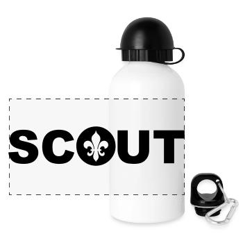 Scout Fleur de lis Emblème des groupes scouts - Gourde panoramique avec couvercle 500 ml - blanc - Devant