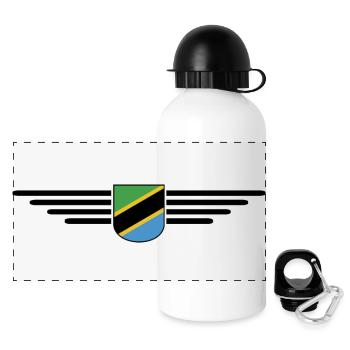 Tansania T-Shirt für echte Fans - Panorama Trinkflasche mit Deckel 500 ml - Weiß - Vorne