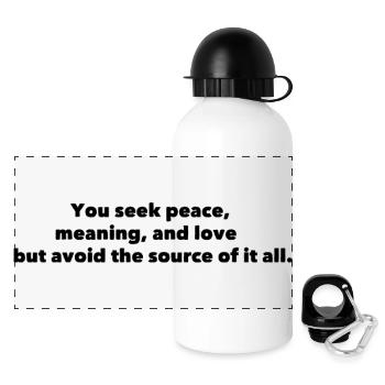 Peace and love - Panoramic Thermal Bottle with Lid 500 ml - white - Front