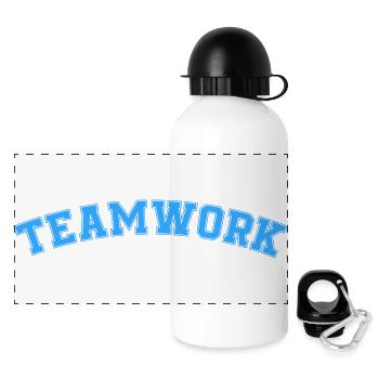 travail d’Équipe - Gourde panoramique avec couvercle 500 ml - blanc - Devant