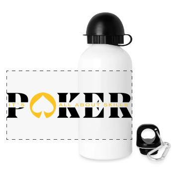POKER ABOUT SKILL-poker articles - poker fashion - Panoramic Thermal Bottle with Lid 500 ml - white - Front