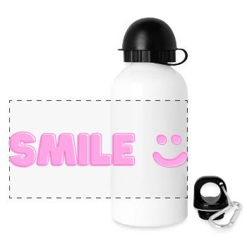 Smile print - Panoramic Thermal Bottle with Lid 500 ml - white - Front