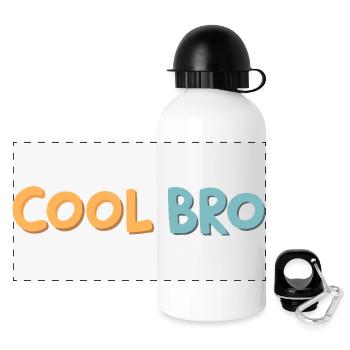 Brother Cool Retro-Pop-Tippfehler - Panorama Trinkflasche mit Deckel 500 ml - Weiß - Vorne