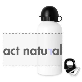 Motif de nature abstrait en vert et bleu - Gourde panoramique avec couvercle 500 ml - blanc - Devant