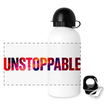 Unstoppable Abstract Typography Design - Panoramic Thermal Bottle with Lid 500 ml - white - Front