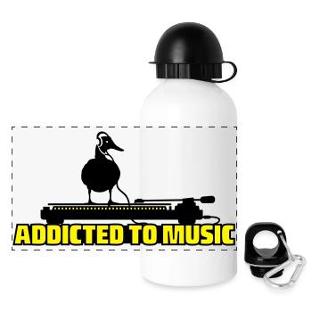 addicted to music - DJ music - Panoramic Thermal Bottle with Lid 500 ml - white - Front