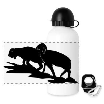 Lämmer - Panorama Trinkflasche mit Deckel 500 ml - Weiß - Vorne