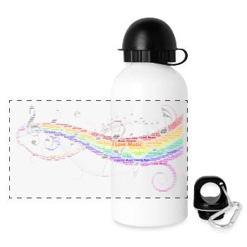 Colorful Music Rainbow - Panoramic Thermal Bottle with Lid 500 ml - white - Front