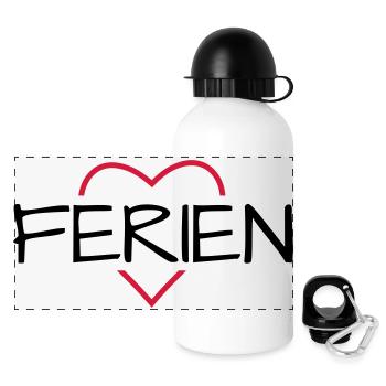 Ferien - Panorama Trinkflasche mit Deckel 500 ml - Weiß - Vorne