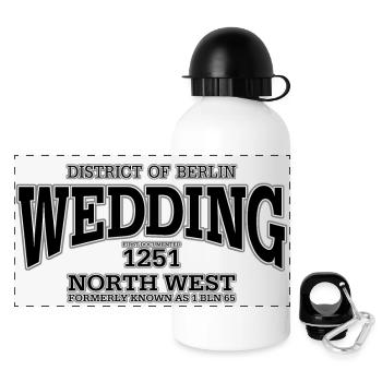 Wedding black print - Panorama Trinkflasche mit Deckel 500 ml - Weiß - Vorne