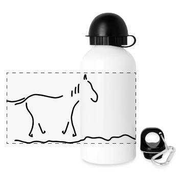 pferd ohne reiter - Panorama Trinkflasche mit Deckel 500 ml - Weiß - Vorne