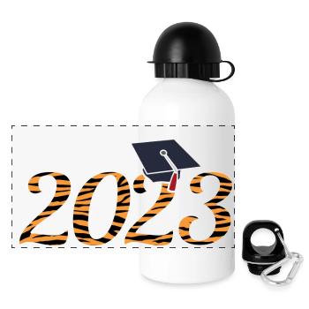 Senior 2023 Tiger Skin Cadeau de fin d’études gradué - Gourde panoramique avec couvercle 500 ml - blanc - Devant