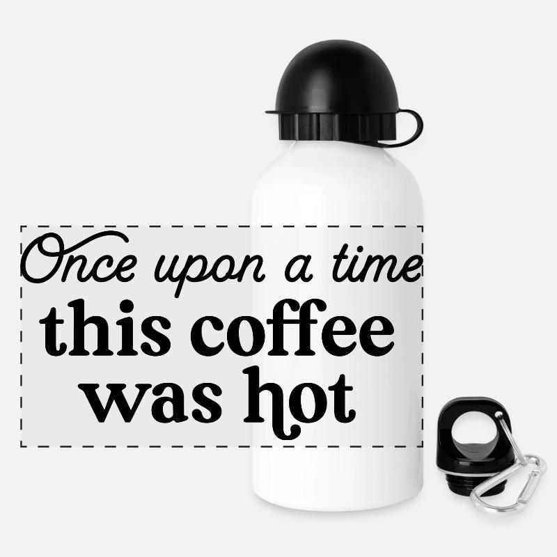 Il était une fois ce café chaud - Gourde panoramique avec couvercle 500 ml - blanc