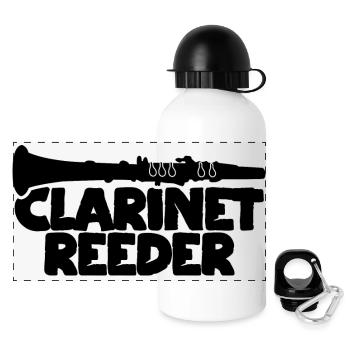 Embouchure de clarinette - Gourde panoramique avec couvercle 500 ml - blanc - Devant