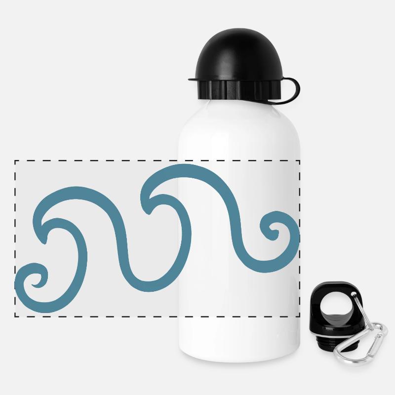 Azure Waves - Panoramic Thermal Bottle with Lid 500 ml - white