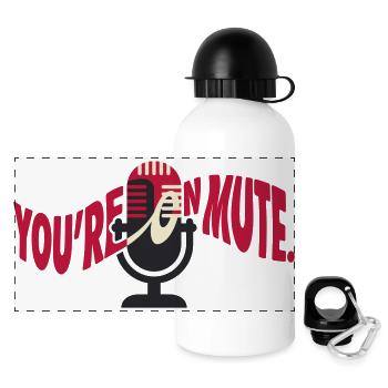 Microphone Coupé Humor Videokonferenz - Panorama Trinkflasche mit Deckel 500 ml - Weiß - Vorne