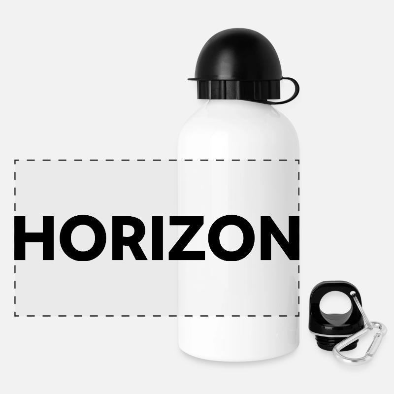 Schwarzer Horizont - Panorama Trinkflasche mit Deckel 500 ml - Weiß