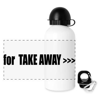 FOR TAKE AWAY - Panorama Trinkflasche mit Deckel 500 ml - Weiß - Vorne