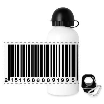 code barre chiffré - Gourde panoramique avec couvercle 500 ml - blanc - Devant