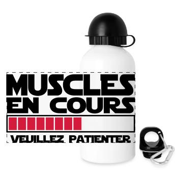 Muscles en cours nouveau - Gourde panoramique avec couvercle 500 ml - blanc - Devant