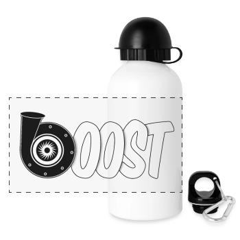Turbolader Boost - Panorama Trinkflasche mit Deckel 500 ml - Weiß - Vorne