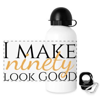 90. Geburtstag: I Make Ninety Look Good - Panorama Trinkflasche mit Deckel 500 ml - Weiß - Vorne