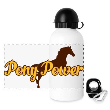 2541614 115433502 pony - Gourde panoramique avec couvercle 500 ml - blanc - Devant