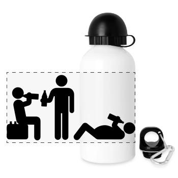 boozy alcohol vodka beer drunk drinking - Gourde panoramique avec couvercle 500 ml - blanc - Devant
