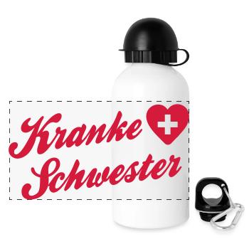 kranke schwester - Krankenschwester - Karnevall - Panorama Trinkflasche mit Deckel 500 ml - Weiß - Vorne