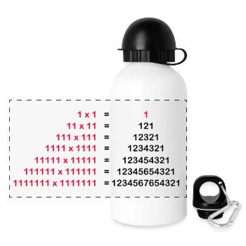 Zahl Palindrom Mathematik Physik 1x1 1^2 Geschenk - Panorama Trinkflasche mit Deckel 500 ml - Weiß - Vorne