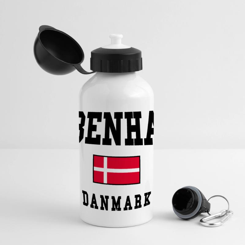 Copenhague Danemark Conception du drapeau Gourde panoramique avec couvercle 500 ml