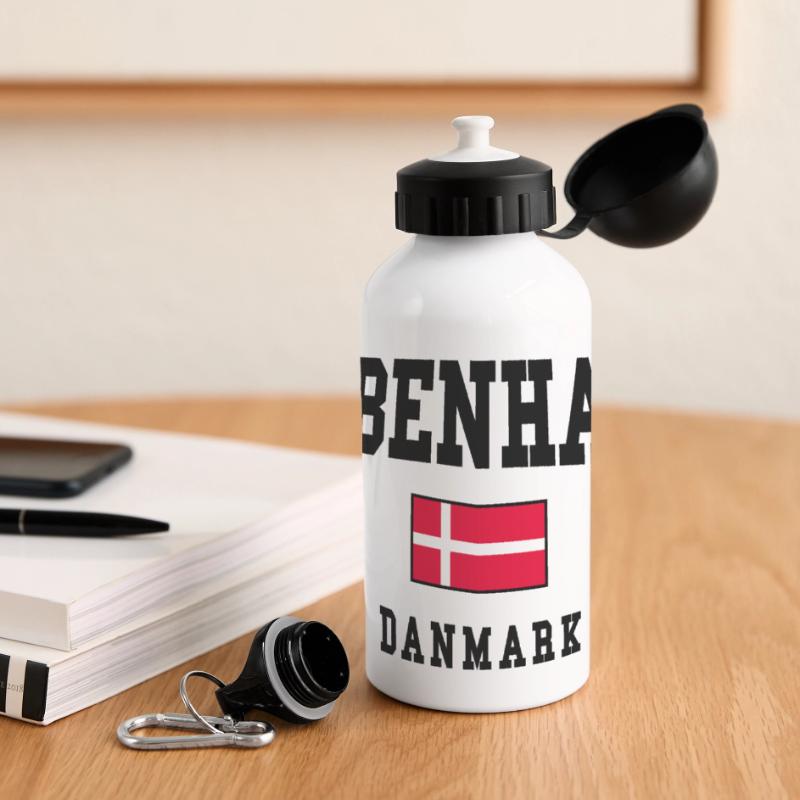 Copenhague Danemark Conception du drapeau Gourde panoramique avec couvercle 500 ml