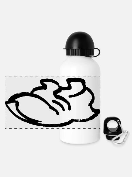 Contour de la chaussure de course - Gourde panoramique avec couvercle 500 ml - blanc