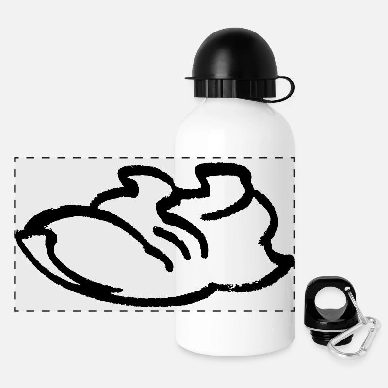 Laufschuh Kontur - Panorama Trinkflasche mit Deckel 500 ml - Weiß