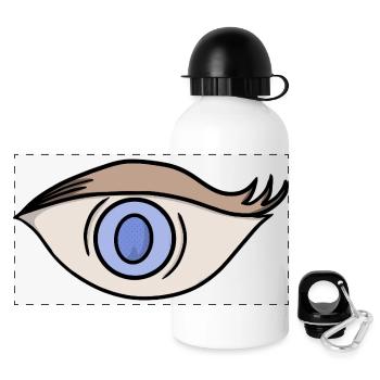Vibrant blue eye - Panoramic Thermal Bottle with Lid 500 ml - white - Front