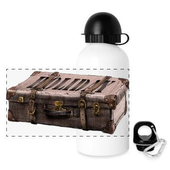 Valise d'aventure au design explorateur - Gourde panoramique avec couvercle 500 ml - blanc - Devant