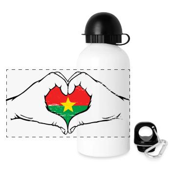 Drapeau du Burkina Faso utilisé - Gourde panoramique avec couvercle 500 ml - blanc - Devant