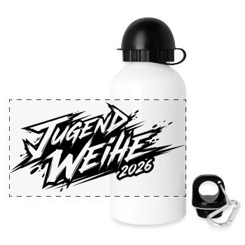 Jugendweihe 2026 - Panorama Trinkflasche mit Deckel 500 ml - Weiß - Vorne