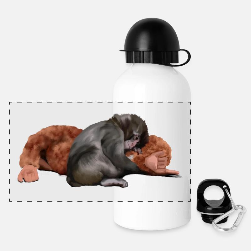 Punch - the monkey - Panoramic Thermal Bottle with Lid 500 ml - white