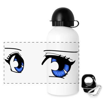 manga eyes - Panoramic Thermal Bottle with Lid 500 ml - white - Front